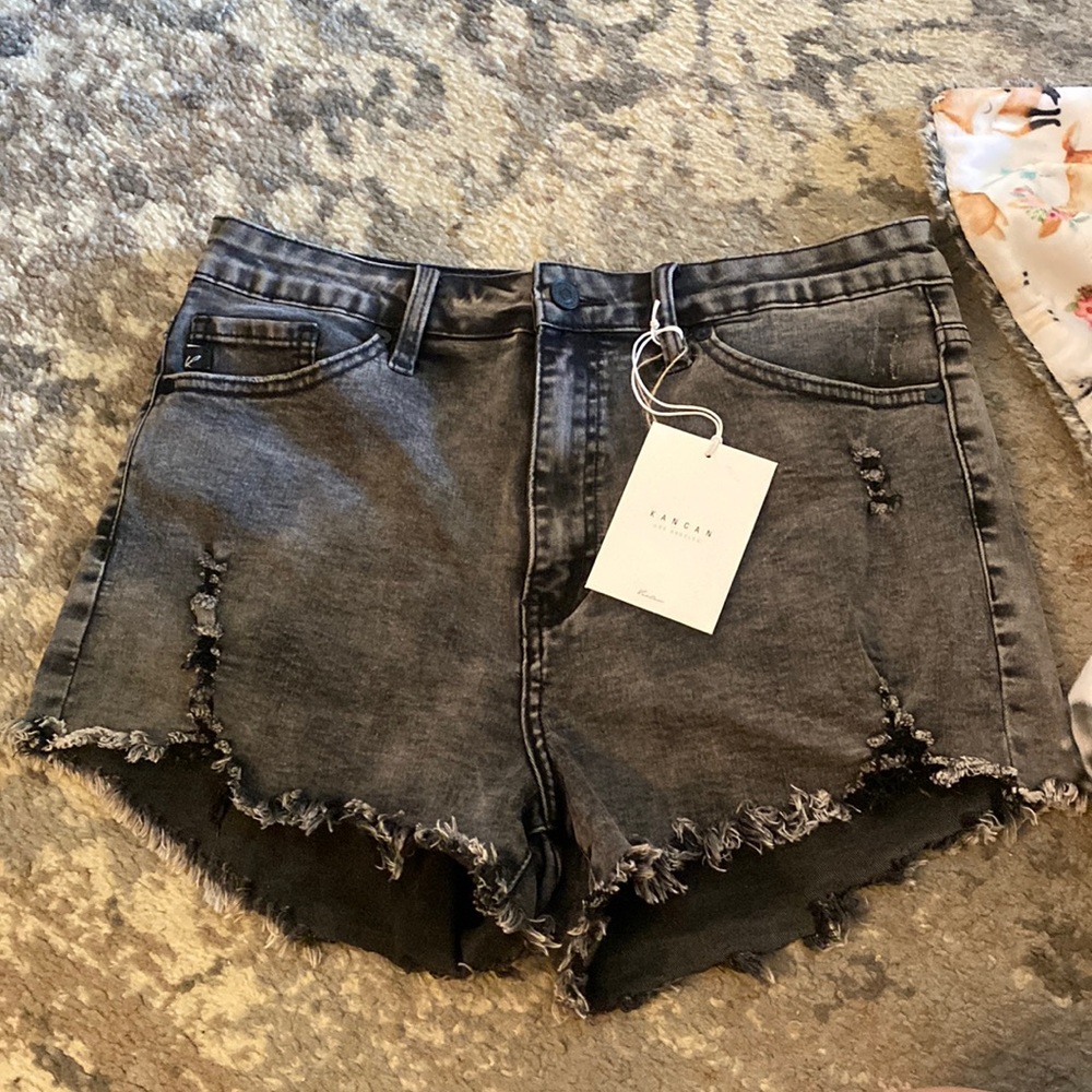 Kancan high rise Black jean shorts